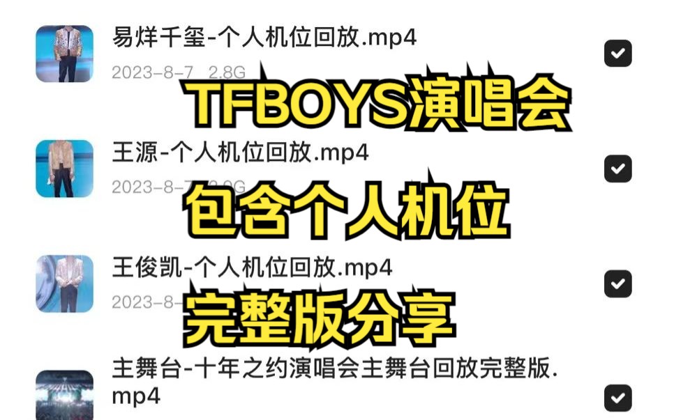 [图]TFBOYS十周年演唱会录屏，包含个人机位 完整版