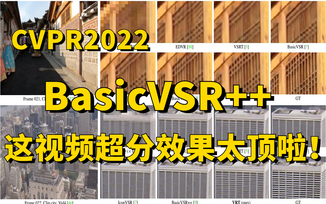 顶会论文带读系列:CVPR2022 | BasicVSR++,一举打败16个同类模型,视频超分比赛冠军算法入选CVPR 2022!哔哩哔哩bilibili