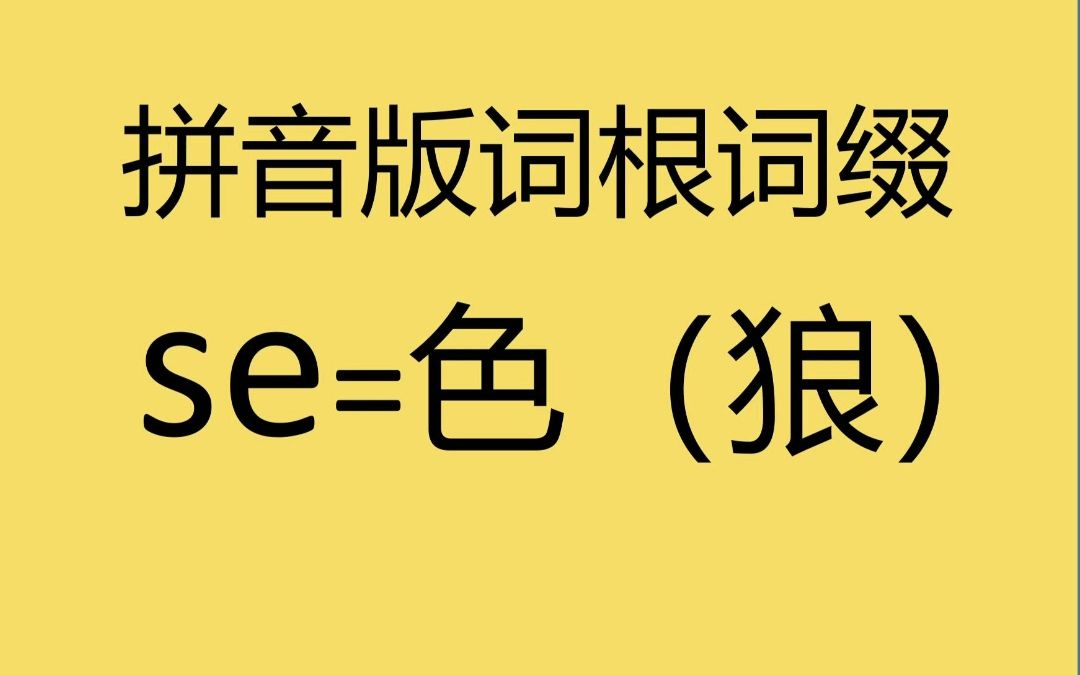 拼音版词根词缀se=色狼哔哩哔哩bilibili