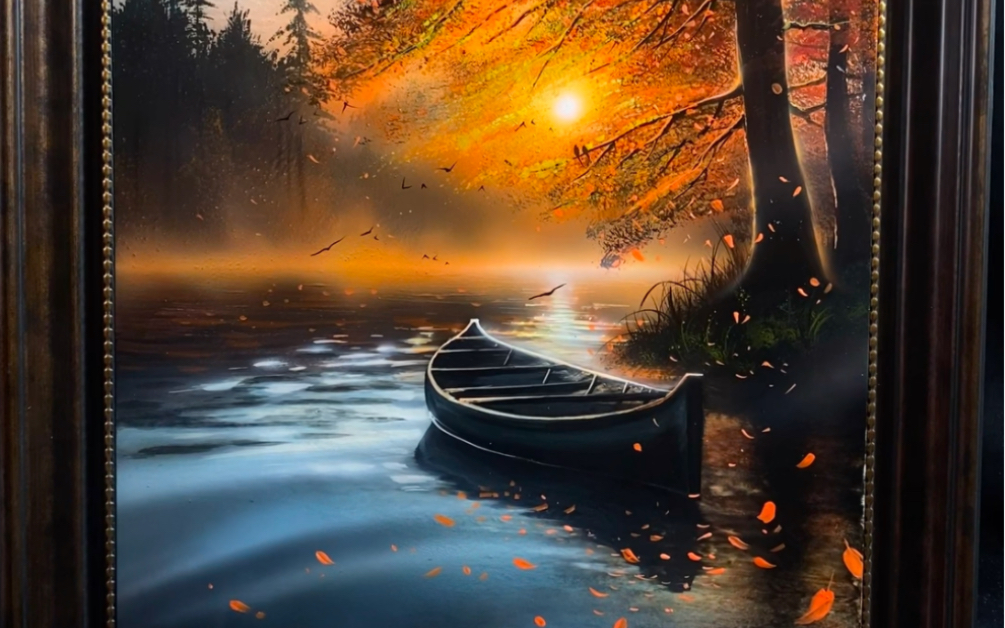 唯美风景题材喷漆画