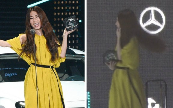 【田馥甄】20160605 hito颁奖典礼,hebe领完奖找不到下台的路