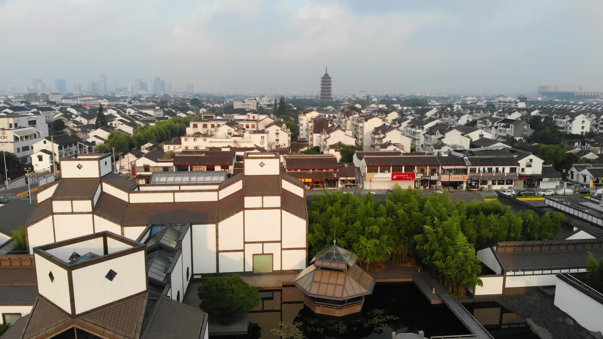 苏州园林航拍苏博拙政园狮子林留园