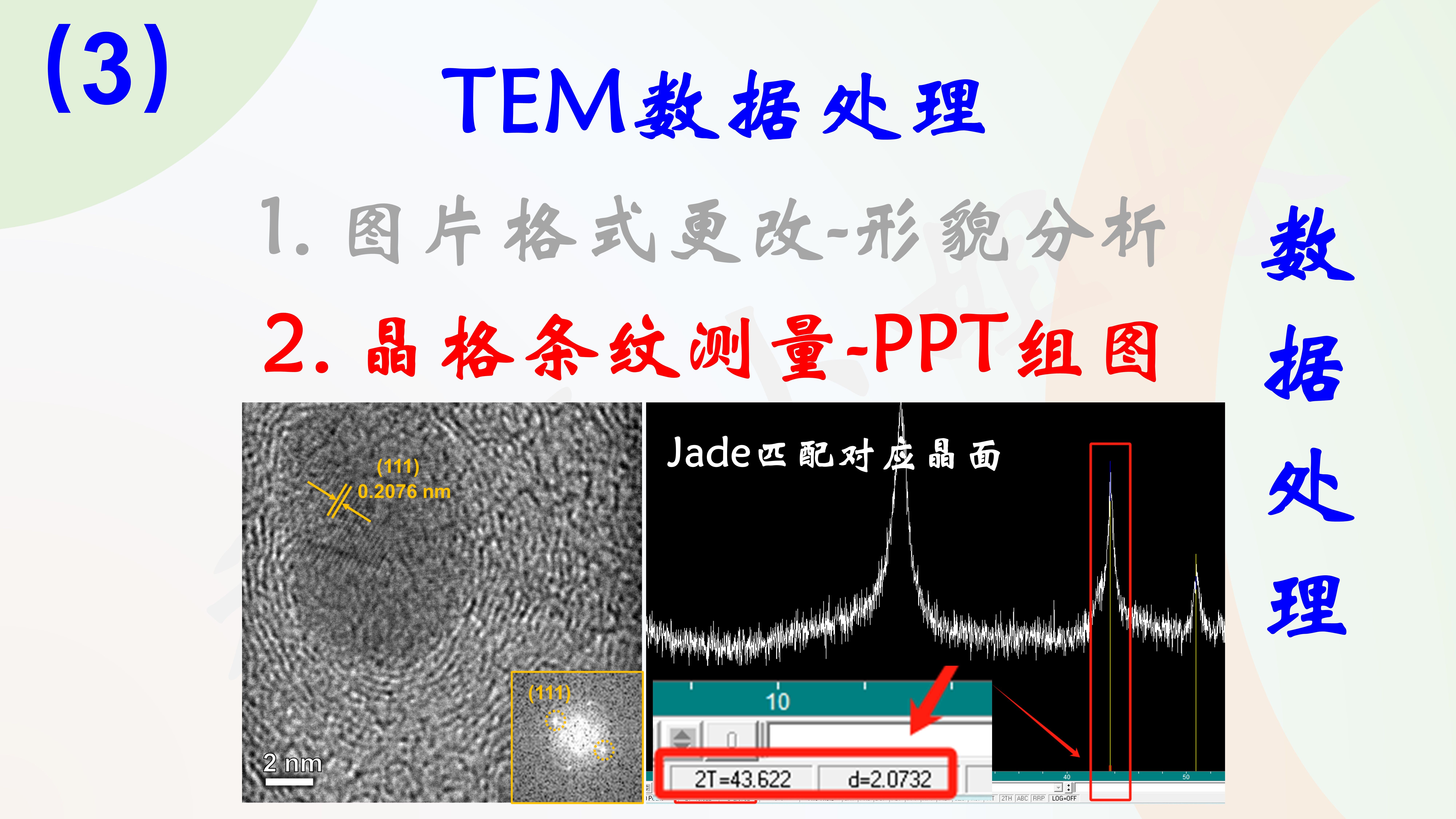 高分辨透射电镜HRTEM数据处理(2)晶格条纹测量晶面匹配哔哩哔哩bilibili