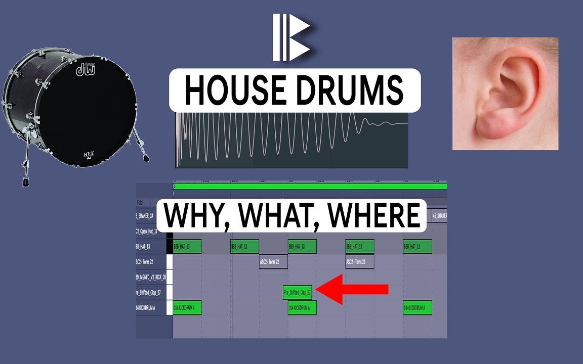 B站首个音乐制作鼓组编写教程![生肉]编曲教程!House Drums  A Different Kind Of Tutorial哔哩哔哩bilibili