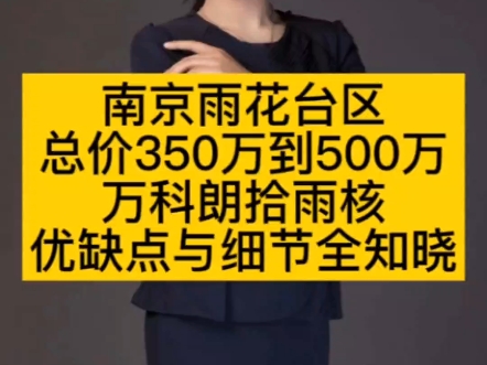 南京雨花台区,总价350万到500万,万科朗拾雨核优缺点与细节全知晓哔哩哔哩bilibili