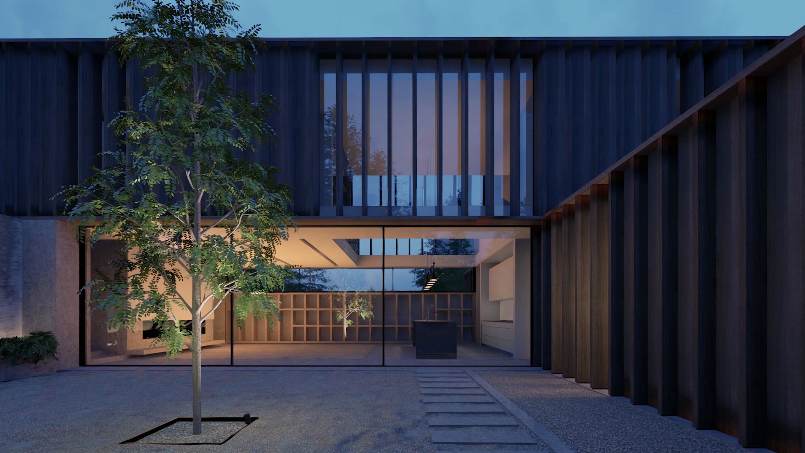 d5渲染-森林住宅夜景_哔哩哔哩 (゜-゜)つロ 干杯~-bilibili