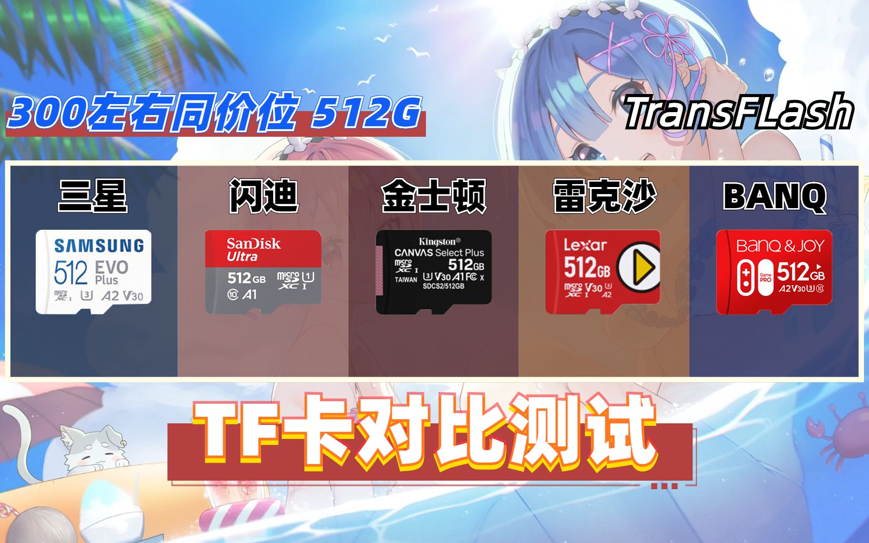 TF卡五款热销对比评测 switch内存卡推荐 512GB 三星 闪迪 金士顿 雷克沙 BANQ