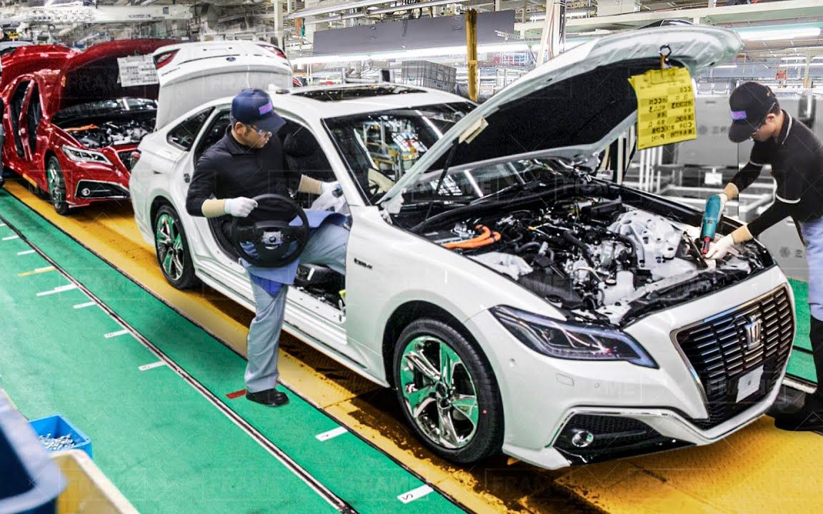 【生产线】豪华丰田皇冠的日本大型工厂内部