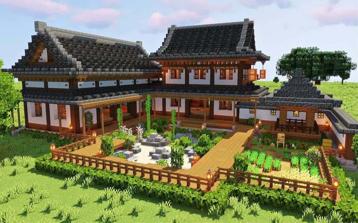 【minecraft建筑教程】如何建造日本庄园基地