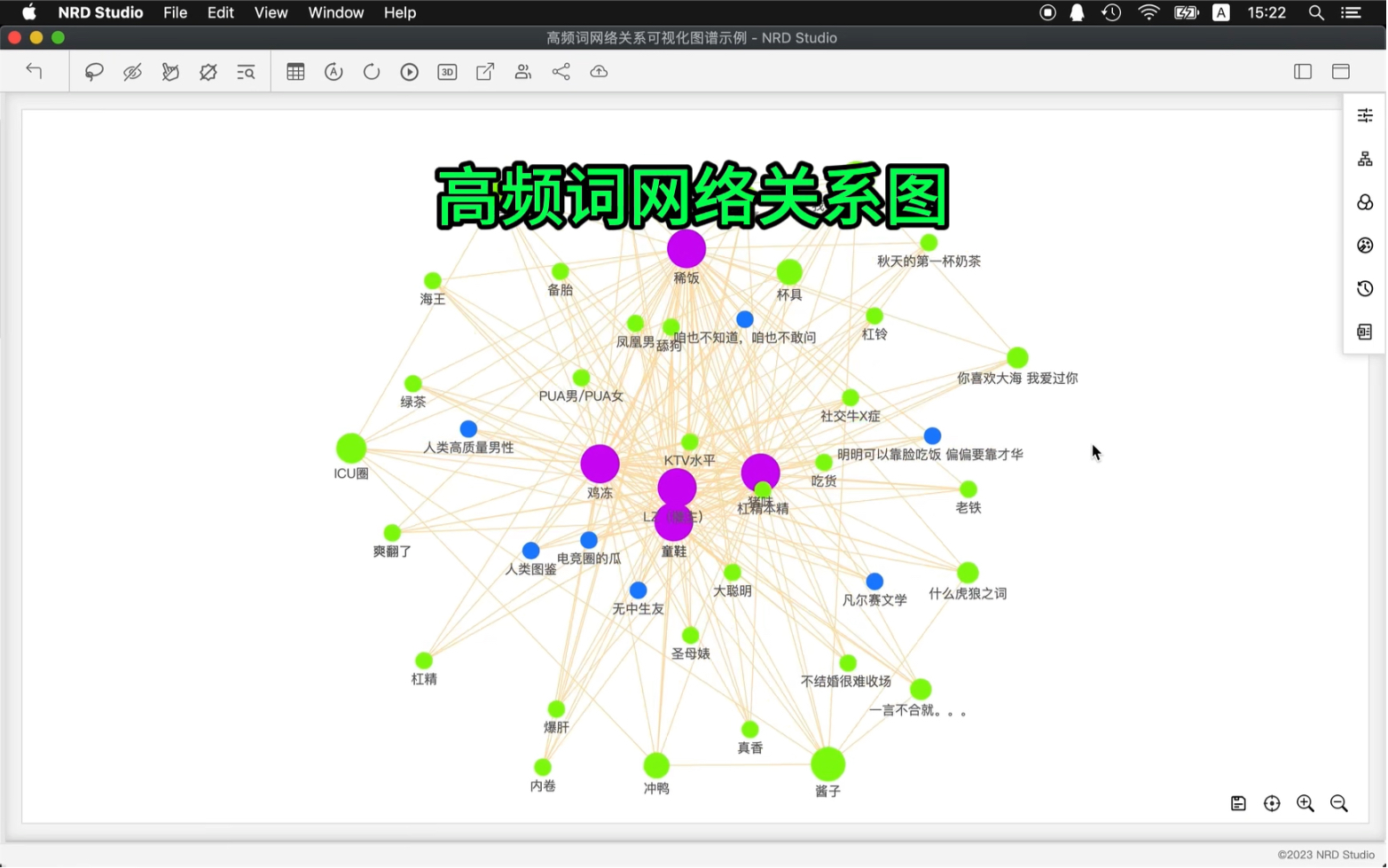 NRD Studio在线可视化高频词网络关系图,自动格式化形状大小哔哩哔哩bilibili