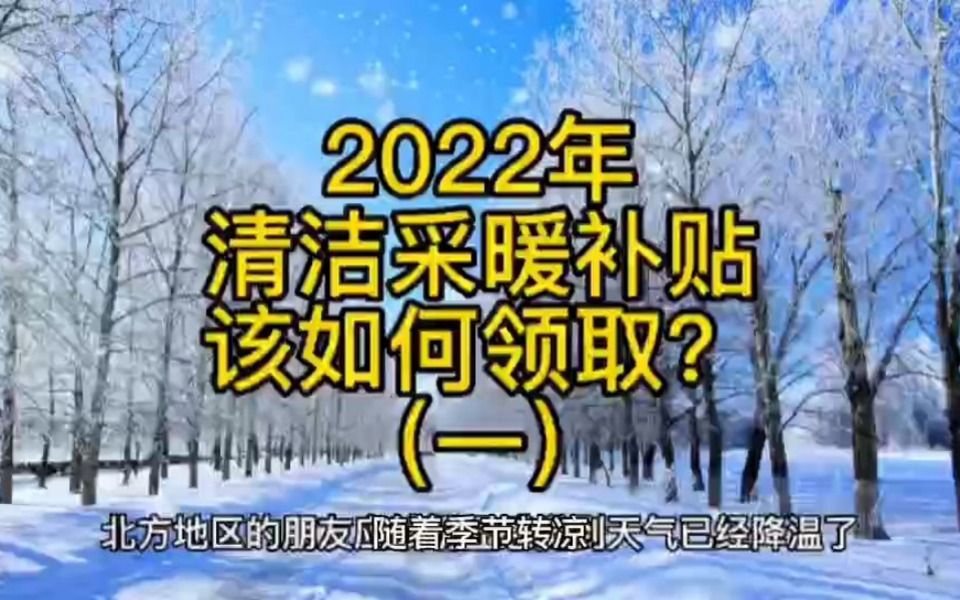 2022年清洁采暖补贴该如何领取?(一)哔哩哔哩bilibili