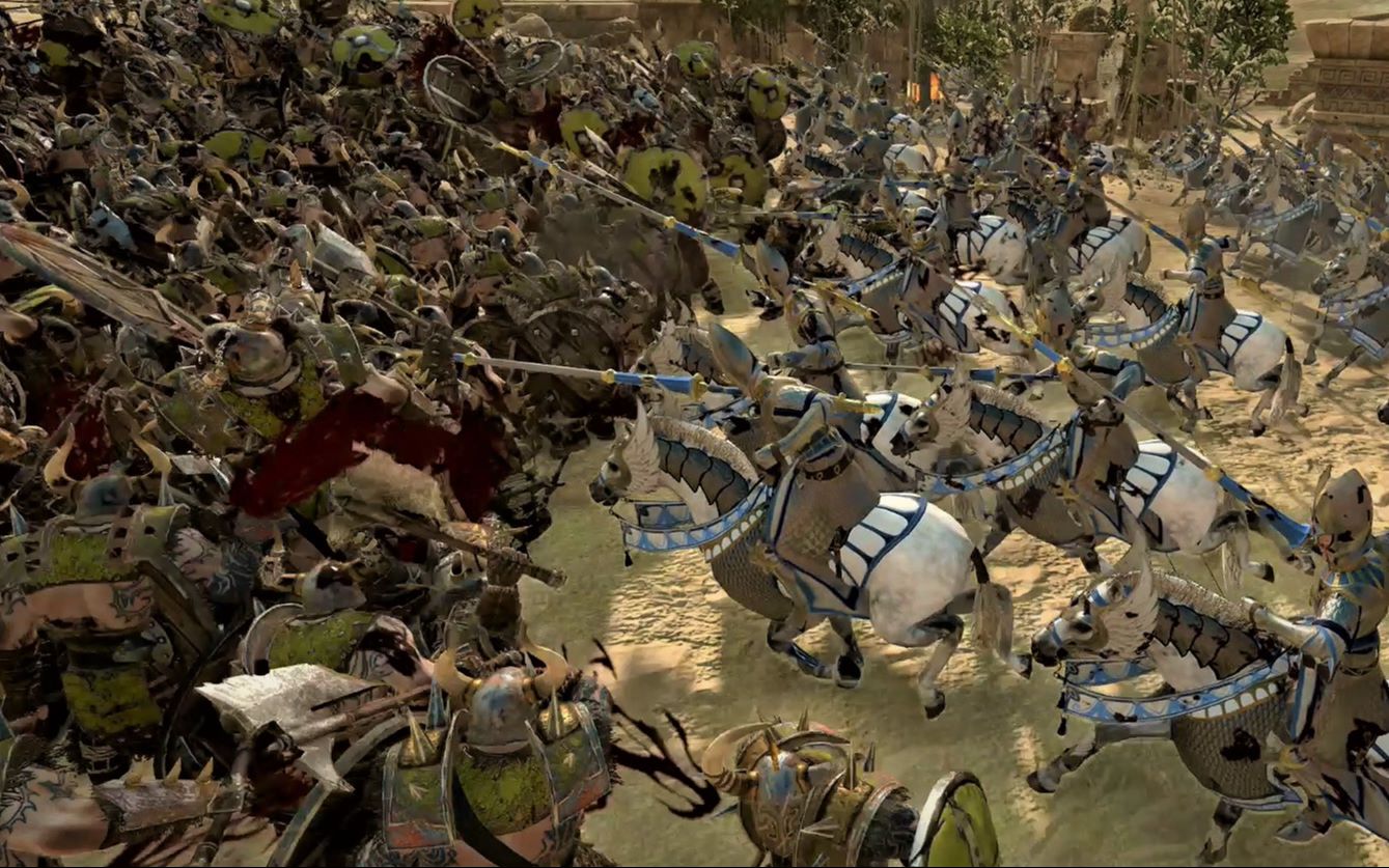 【战锤2全面战争】【高精】高精骑兵帅帅的~怒冲野蛮人