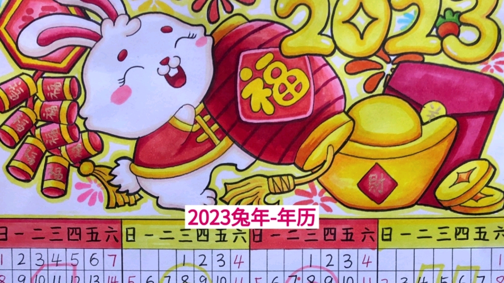 誰能拒絕這麼可愛的2023兔年日曆呢?自己手繪年曆成就感爆棚喲!