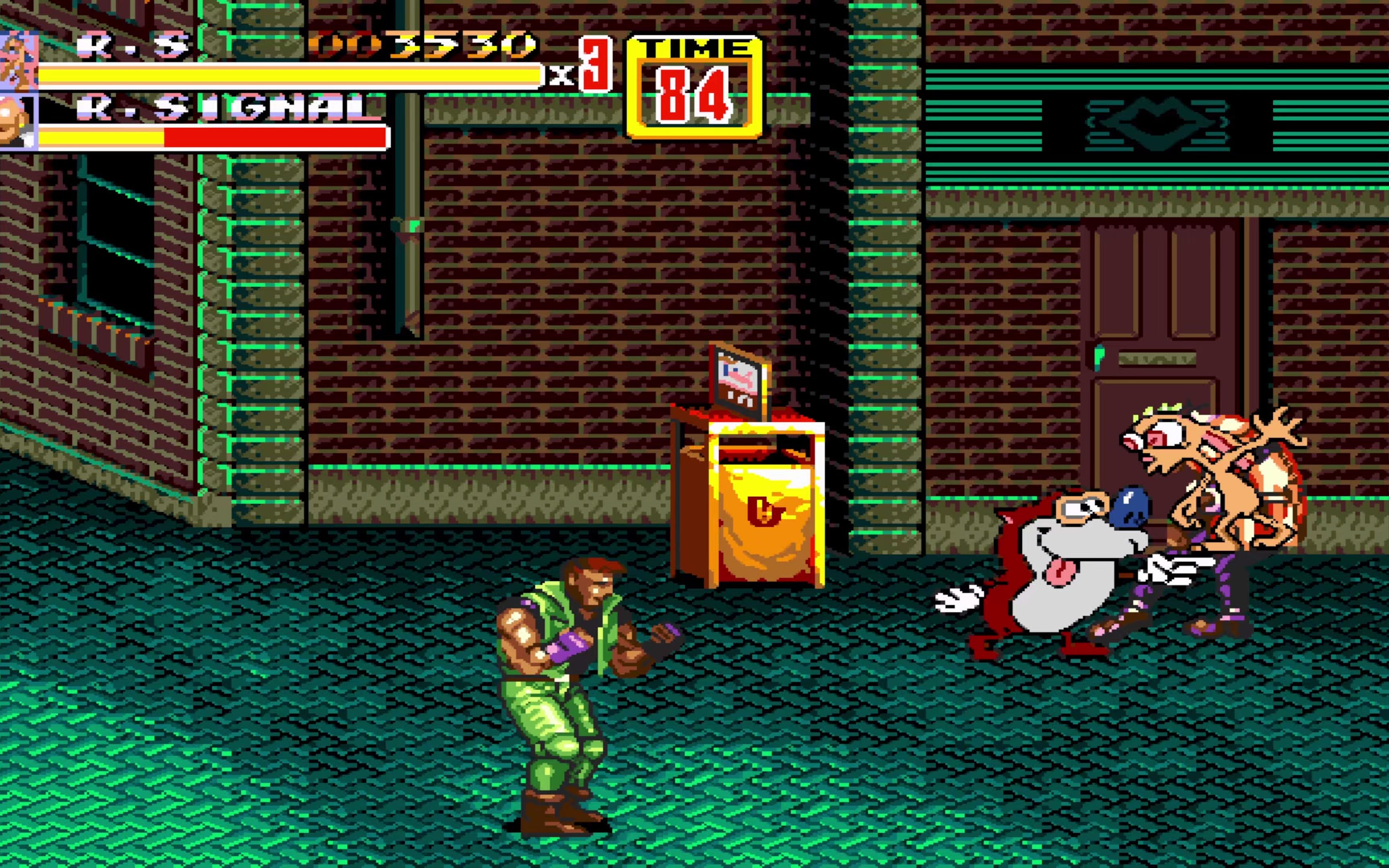 [图]MD 怒之铁拳2 美版 Ren and Stimpy Ren and Stimpy in Streets of Rage 2