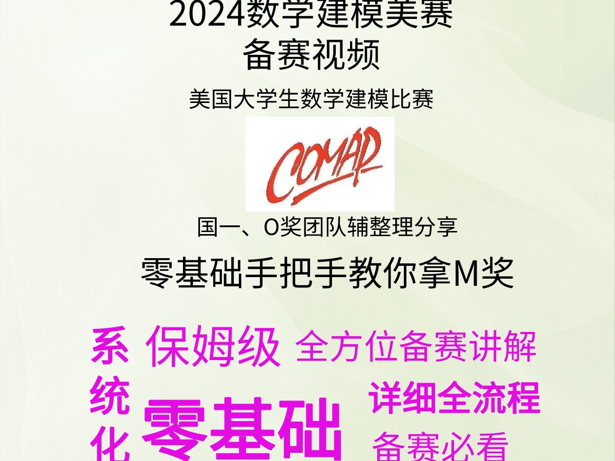 2025美赛备赛必看 零基础全方位教你准备美国大学生数学建模 全网最详细数模学习教学视频哔哩哔哩bilibili