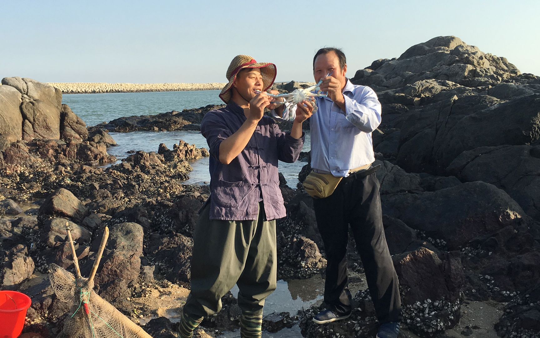 村大少赶海收获到了靓海货,还引来陕西大哥的围观,真是太好玩了