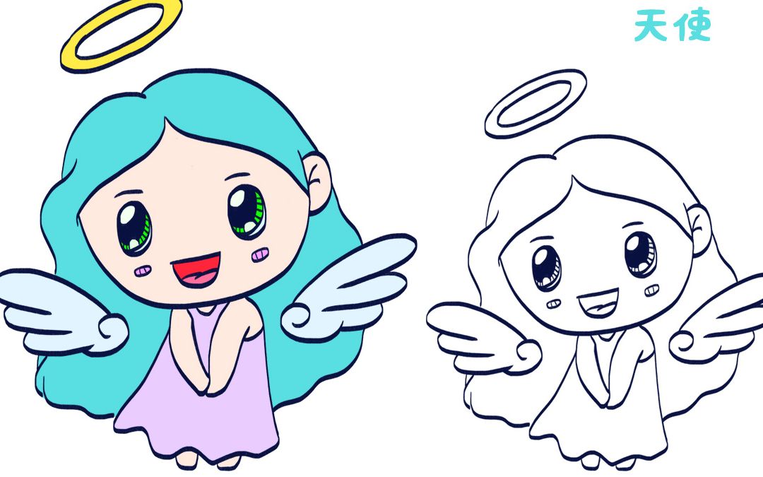 简笔画大全天使一