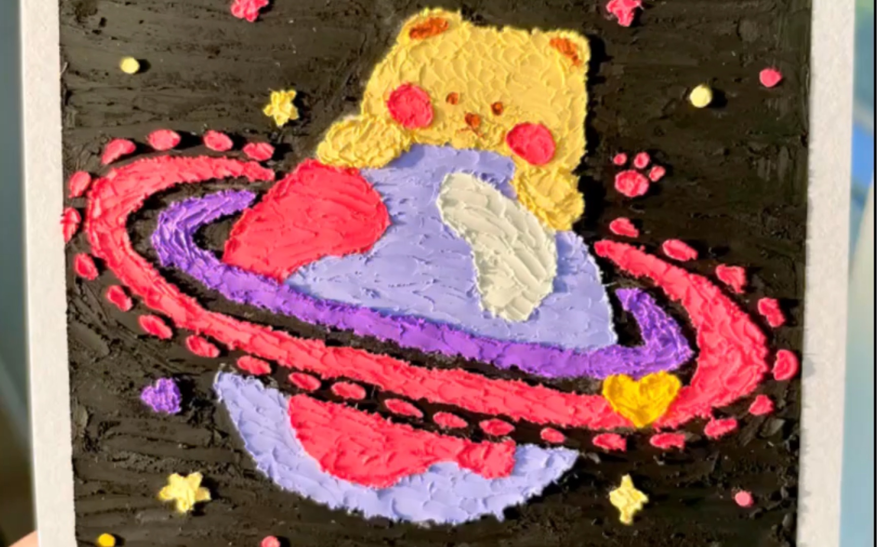 【油画棒】一只熊|附原速步骤_哔哩哔哩_bilibili