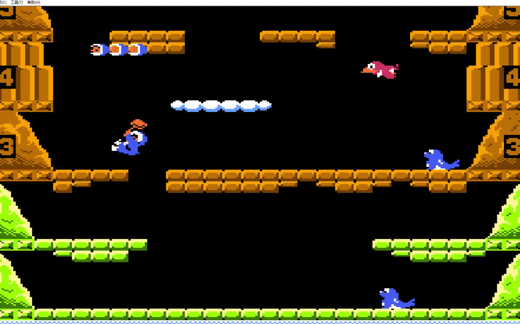 飞渡fc敲冰块iceclimber菜鸡sl大法14关