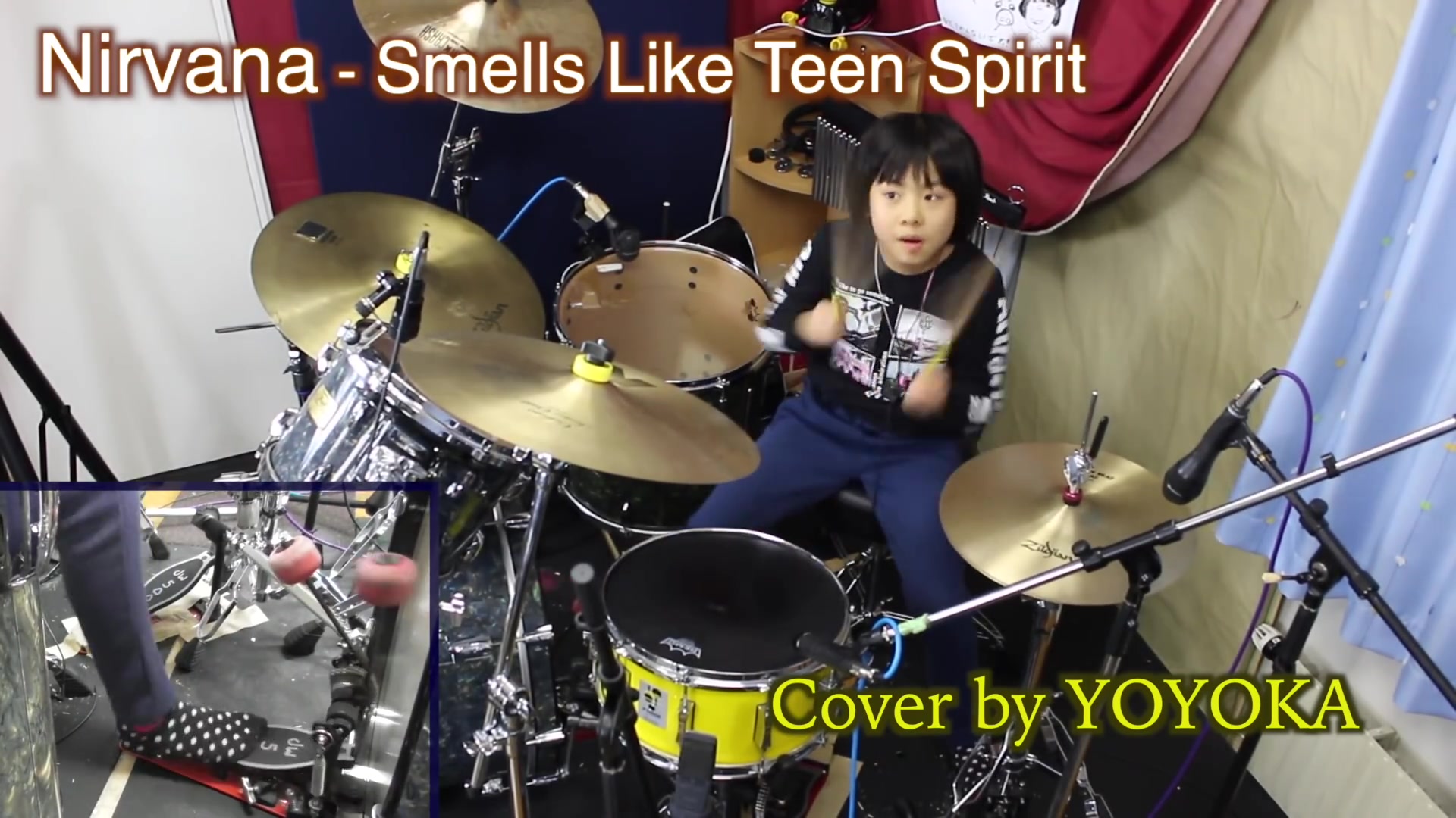 [图]Nirvana - Smells Like Teen Spirit _ Drum Cover by Yoyoka, 10岁