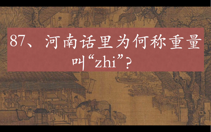 河南话里称重量的“zhi”是哪个字?哔哩哔哩bilibili