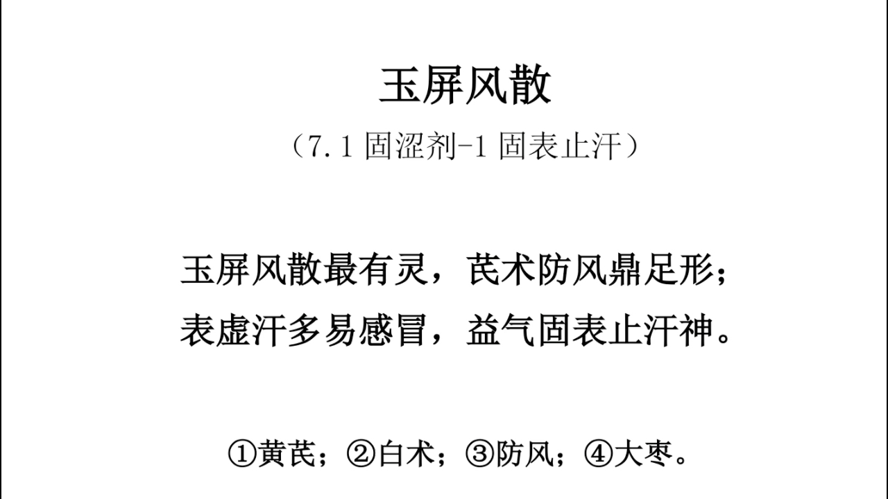 方剂方歌太难记,重复记忆是王道-玉屏风散