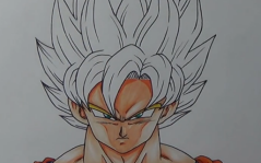 [图][神画]龙珠Z系列 绘画孙悟空 超级赛亚人how to draw Goku Super Saiyan - Step by