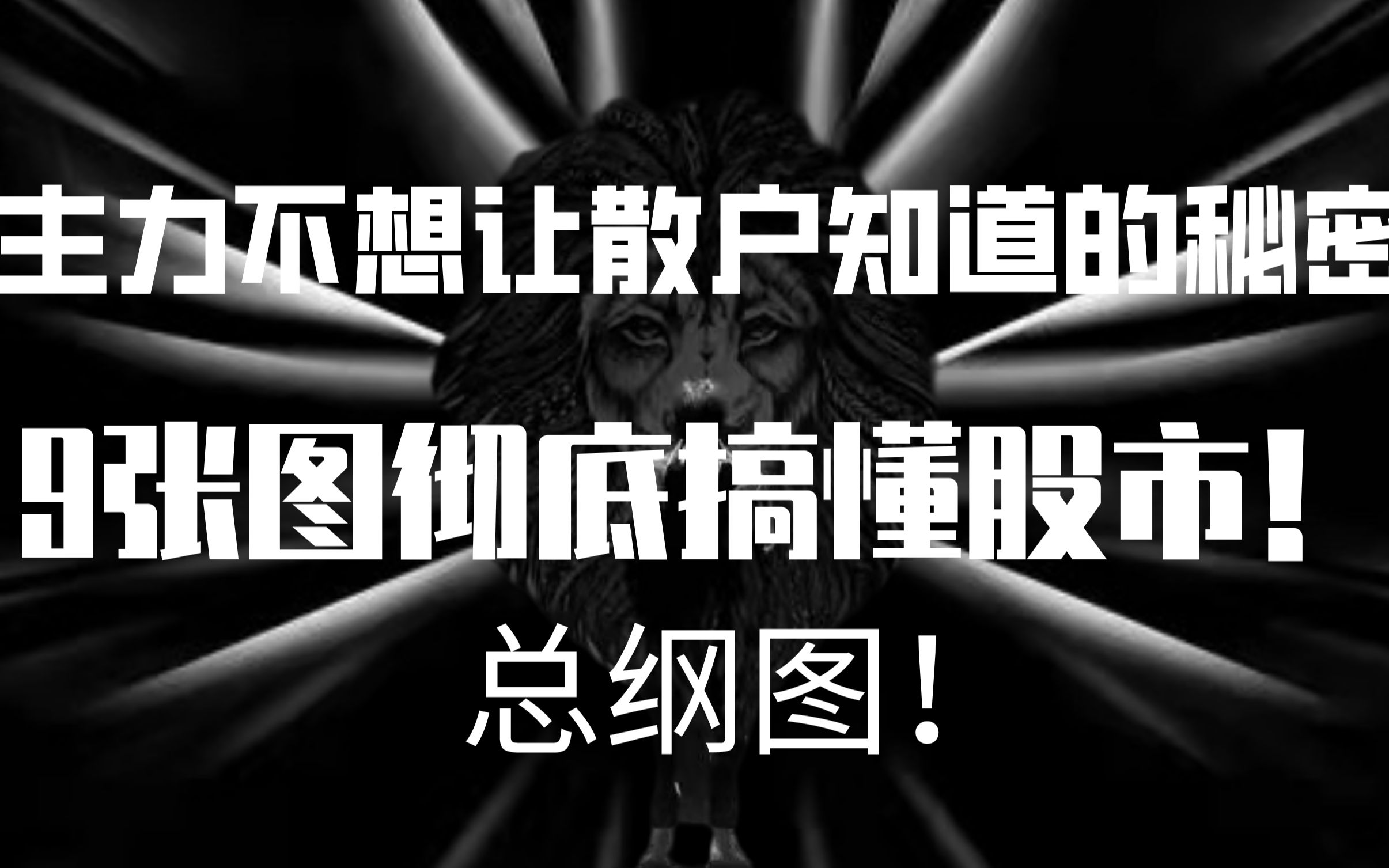 主力不想让散户知道的秘密,9张图彻底搞懂股市,之一,总纲图!哔哩哔哩bilibili