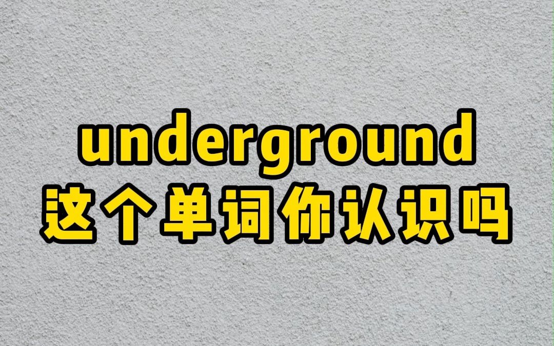 五秒钟记一个单词——underground地铁哔哩哔哩bilibili