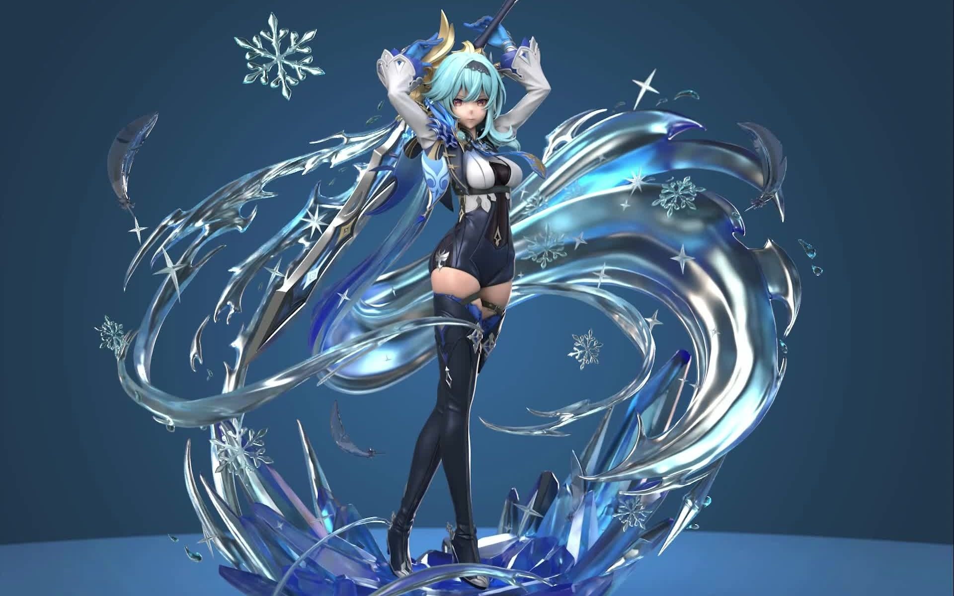 原神优菈-手办gk模型展示