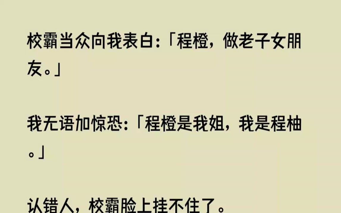 (全文已完结)校霸当众向我表白程橙,做老子女朋友.我无语加惊恐程橙是我姐,我是程柚....哔哩哔哩bilibili