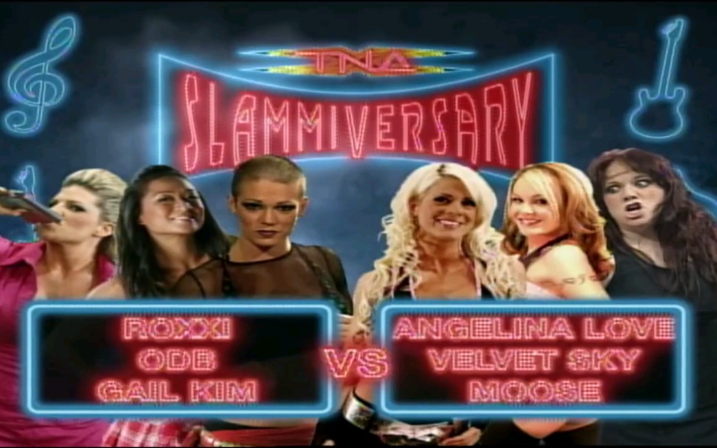 [图]TNA Slammiversary2008：Gail Kim&ODB&Roxxi Laveaux vs The Beautiful People&Moose