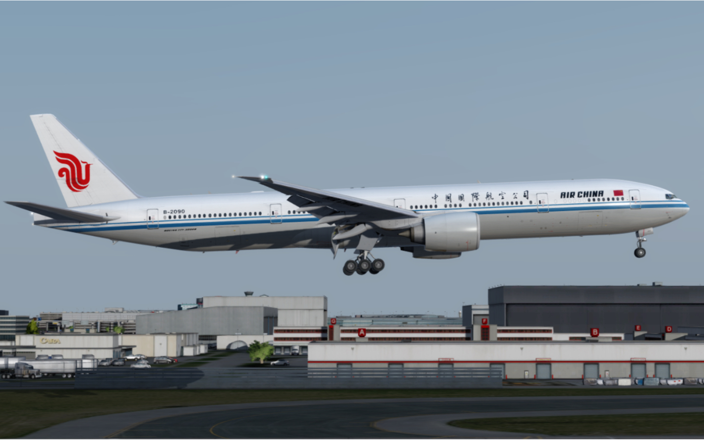 国航77w降落多伦多机场