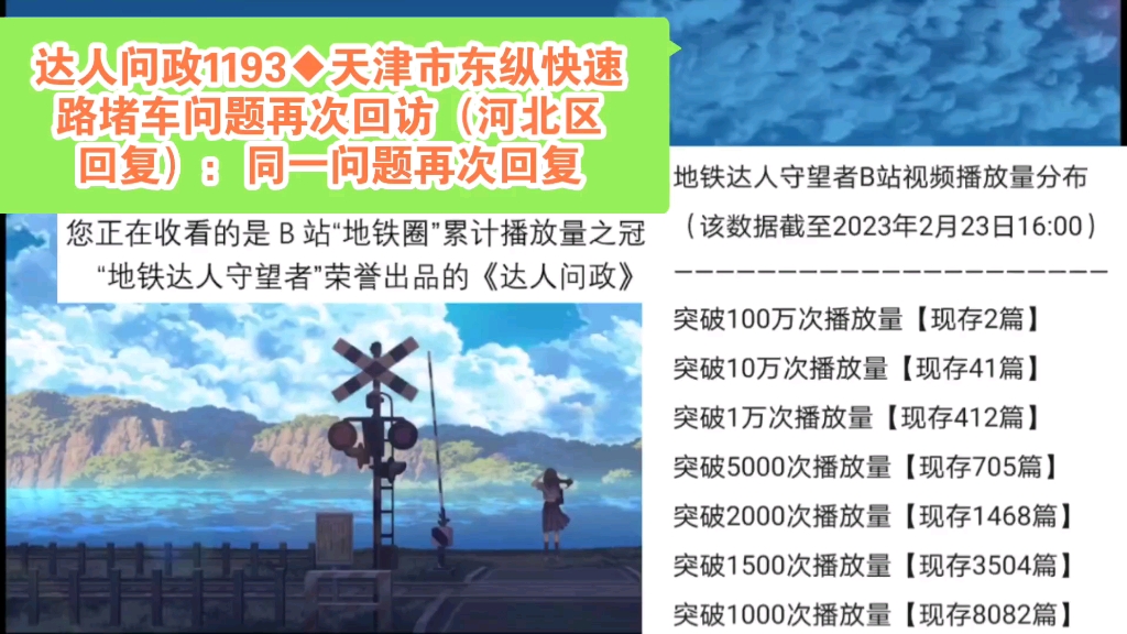 [图]【达人问政】天津市东纵快速路堵车问题再次回访（河北区回复）：同一问题再次回复（20230223）