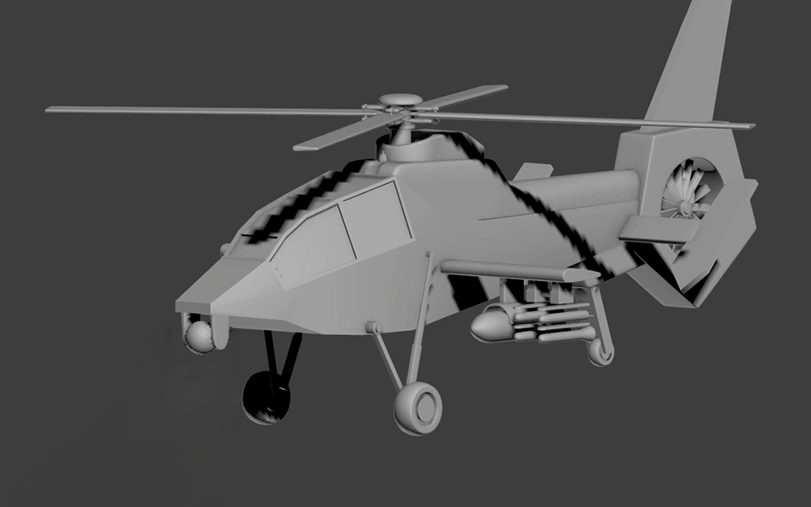 【3dmax】军械直升机模型制作详细过程,零基础模型布线技巧