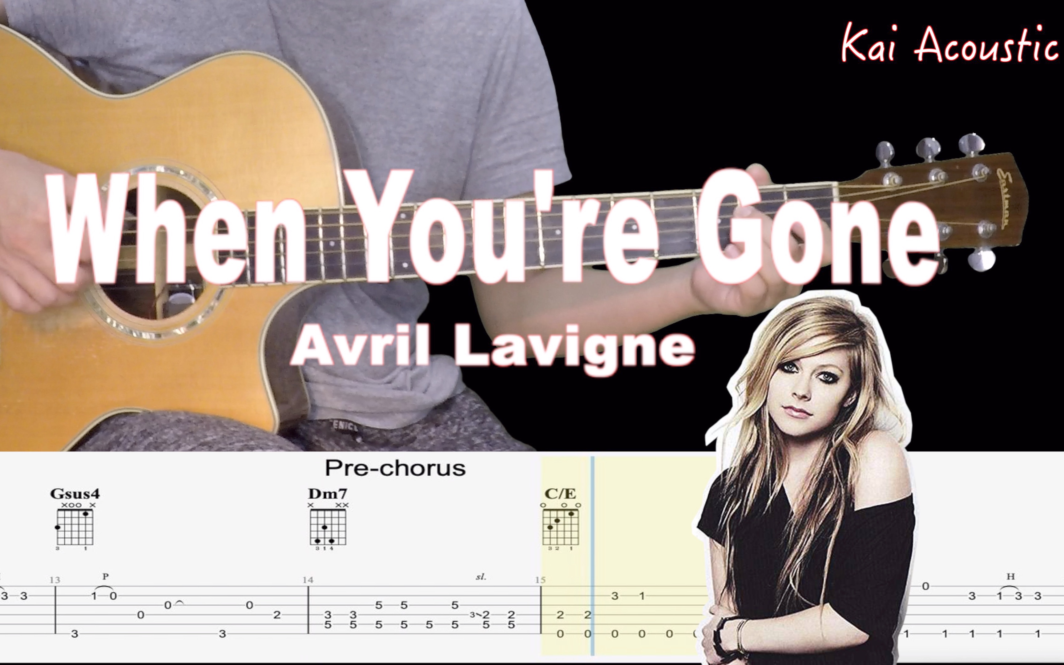 [图]When You're Gone(Avril Lavigne) | 指弹吉他谱