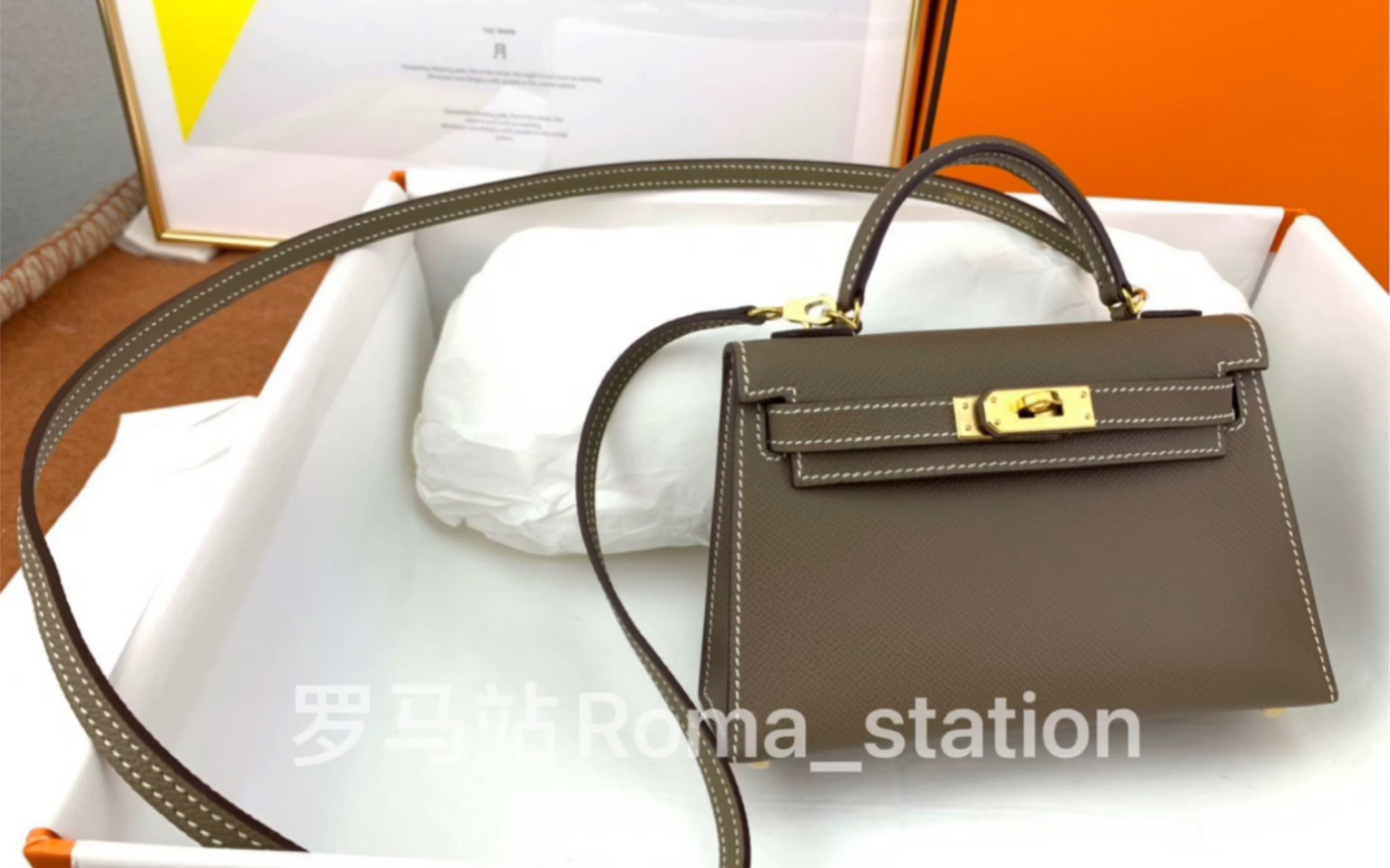 开箱【罗马站】出品 爱马仕 Hermes 总监缝制 进口Epsom皮 ck18大象灰 蜜蜡线纯手缝哔哩哔哩bilibili