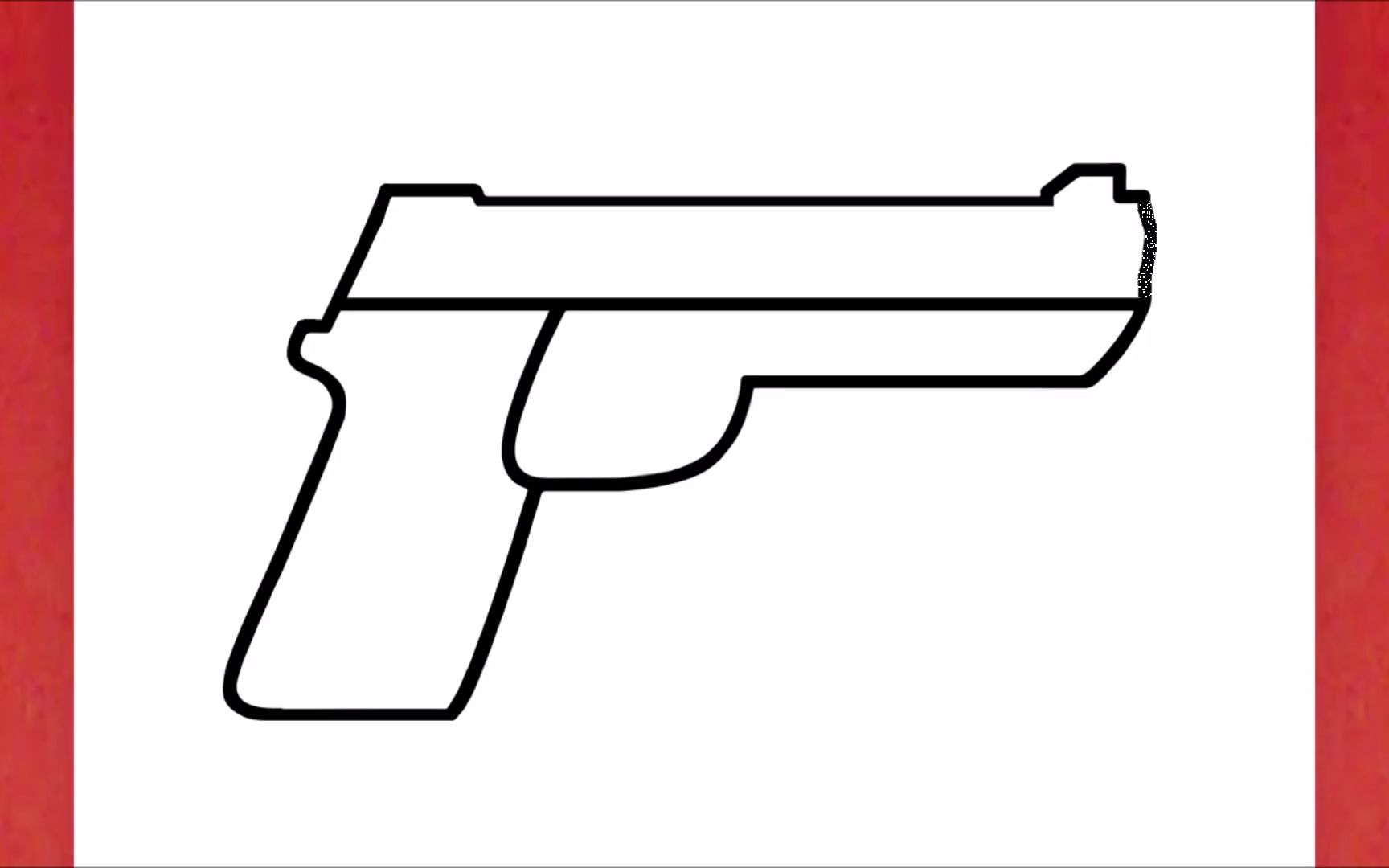 【简笔画】教你一步一步画手枪93~超级简单的绘画,一看就会!