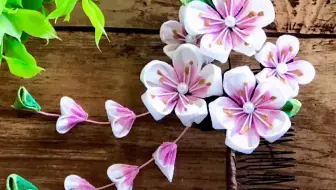 细工花 つまみ細工の葉 Kanzashi Flower Leaf Fabric Flower Diy 哔哩哔哩 Bilibili