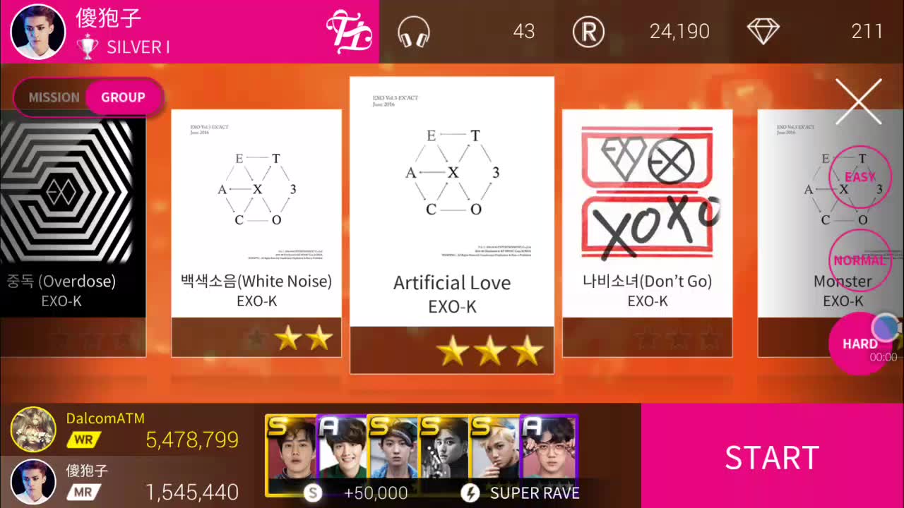 【全名天团】【韩服】【EXO】Artificial Love困难哔哩哔哩bilibili