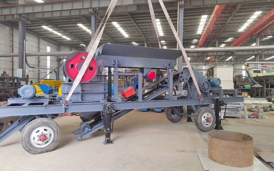 移动制砂机 轮胎移动式打砂机 机制砂破碎站 移动制砂机颚破 锤破 先