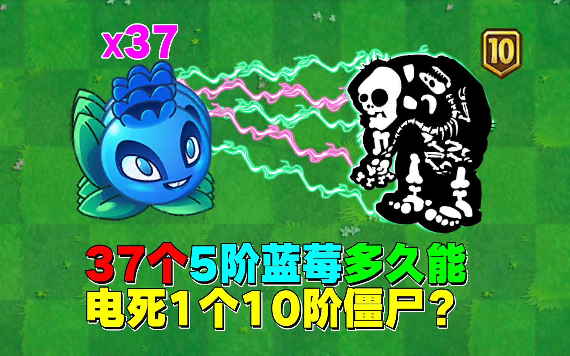 pvz测试日记1:5阶蓝莓多久能电死1个10阶僵尸?