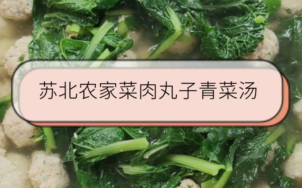 [图]苏北农家菜肉丸子青菜汤，苏北肉丸子有两种做法，一种油炸肉丸子，还有一种就说小苏北今天要做的开水煮肉丸子，味道鲜美爽口好吃，简单易学。