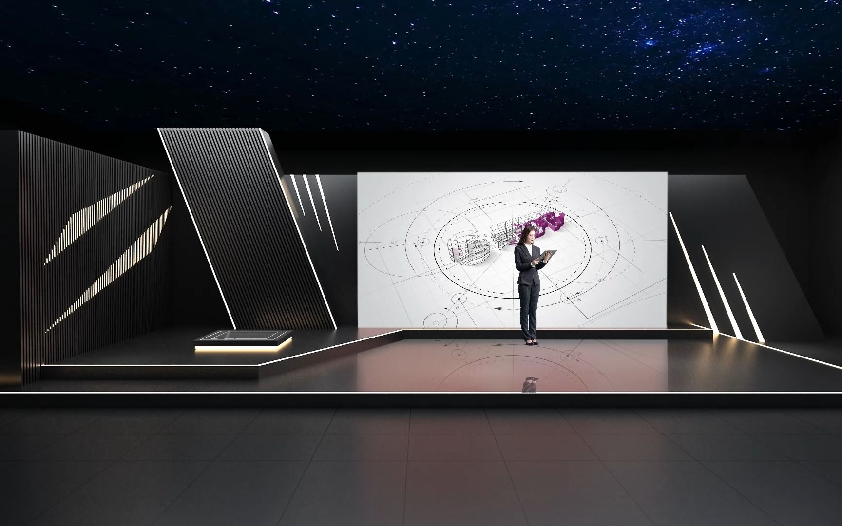 vmix微赞芯象虚拟集场景发布会直播间抠像背景演播室场景多机位36 三