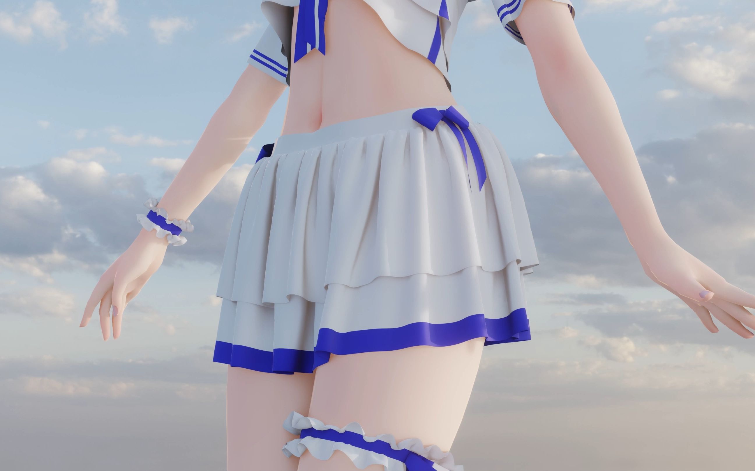 [图]【泠鸢MMD/布料解算】泠鸢水手服，快乐每一天![石英式泠鸢]