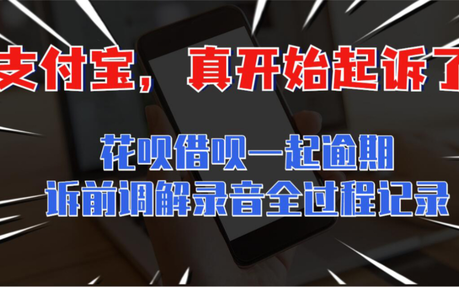 崩溃!“花呗借呗”动真格的了!支付宝开始全面起诉!诉前调解录音公布!哔哩哔哩bilibili