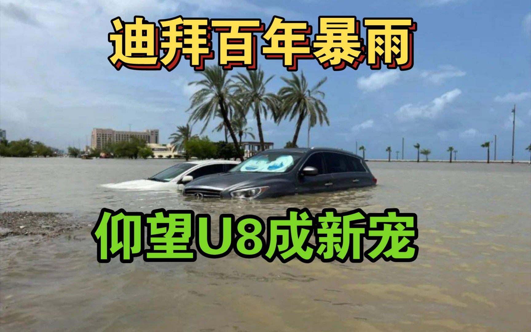 [图]水比油贵的沙漠迪拜遭遇百年大暴雨，交通工具纷纷趴窝，比亚迪仰望U8成王子们新宠