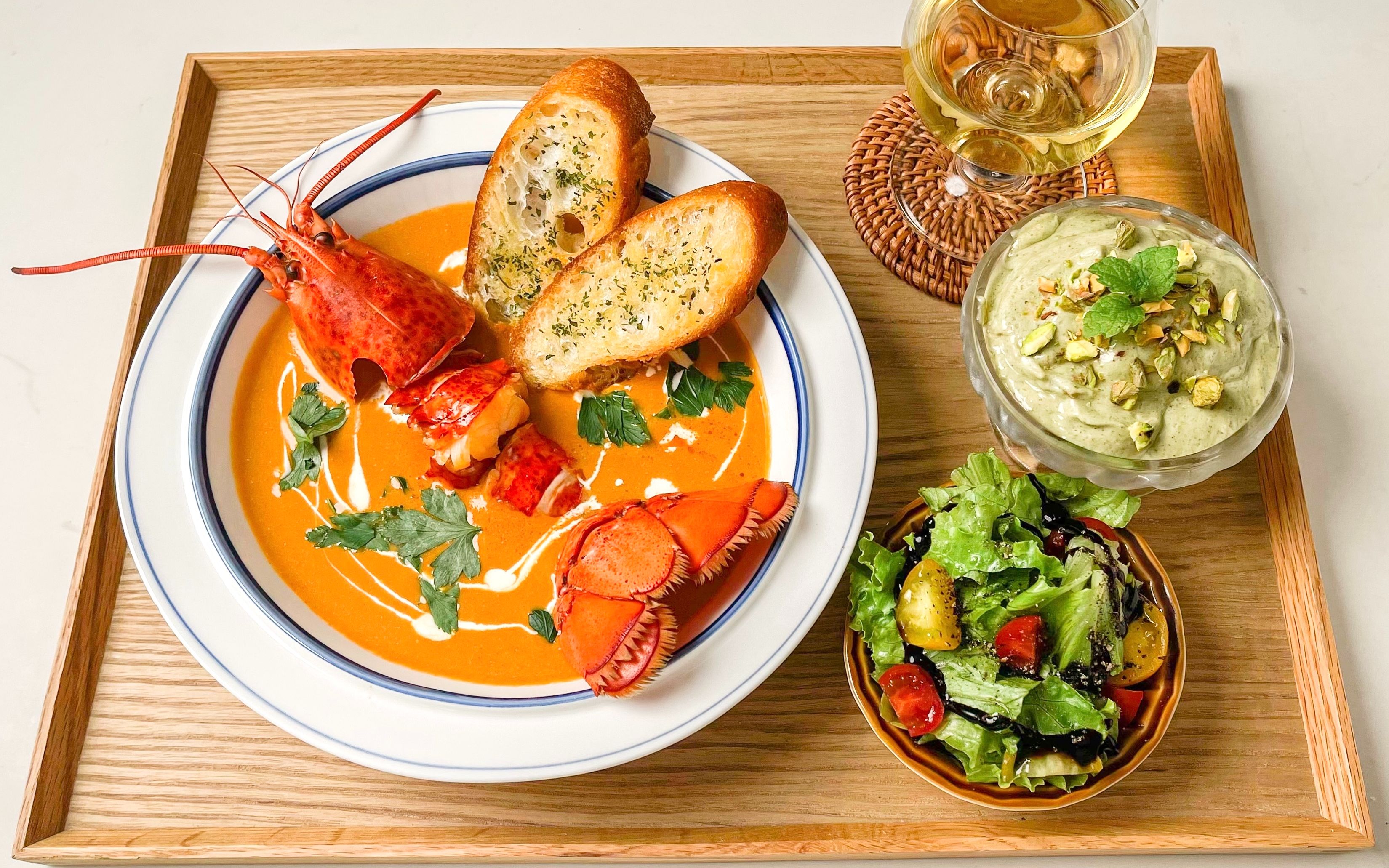 【carolehuyaya】法式奶油龙虾浓汤&薄荷开心果冰淇淋|超详细教程