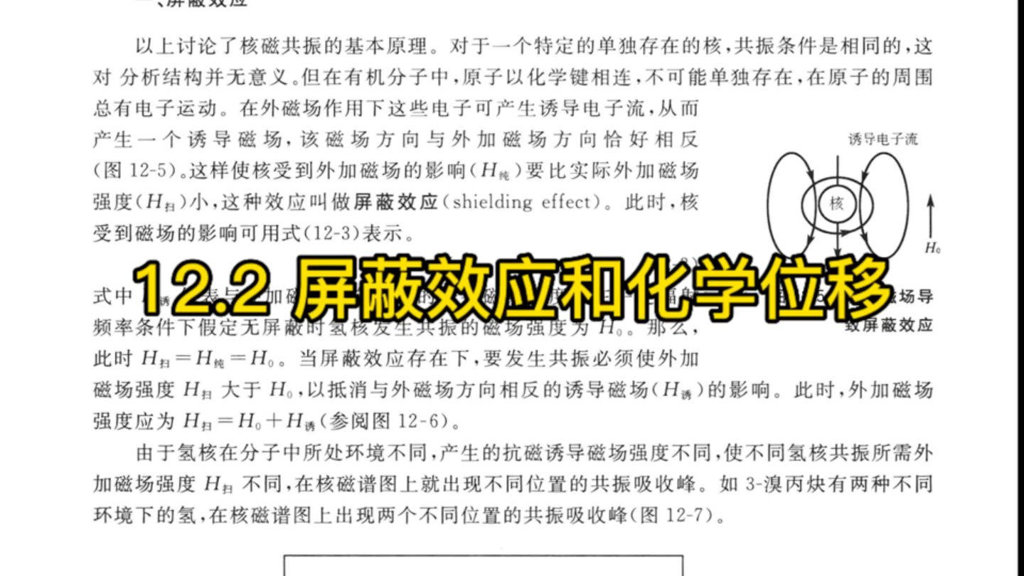 王积涛有机化学教材学习 12.2 屏蔽效应和化学位移哔哩哔哩bilibili