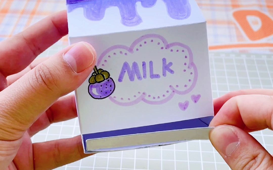 自制牛奶便签图片